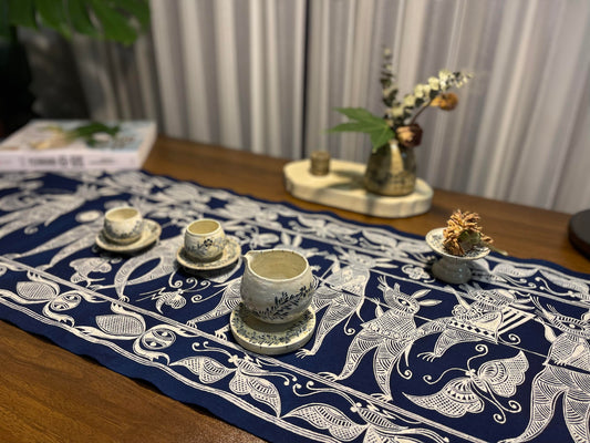 Tea Ritual Meets Textile Art: Styling Your Space with a Miao Batik Table Runner