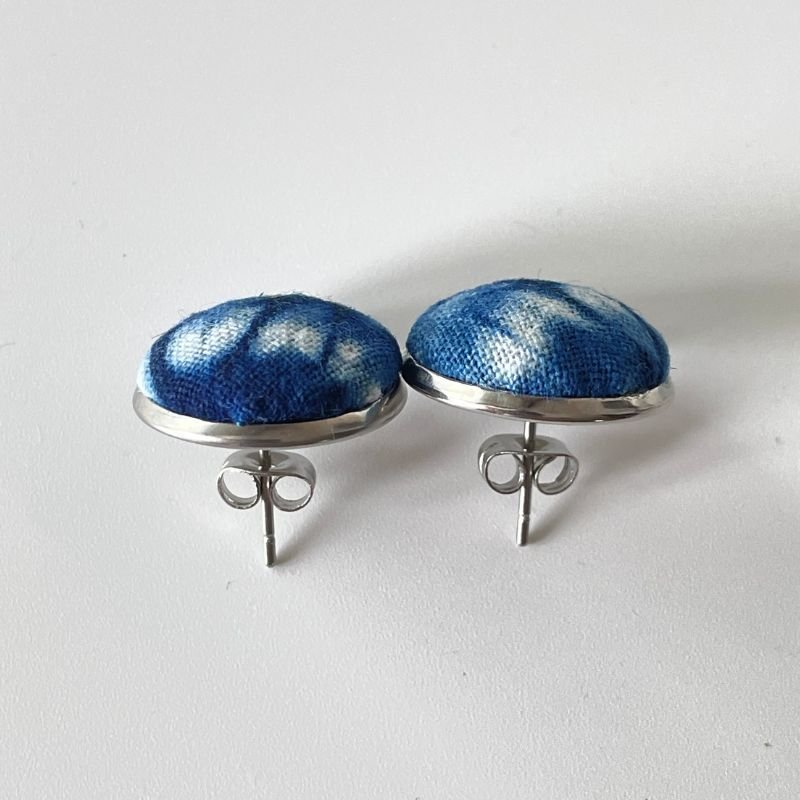 Handmade Made Batik Stud Earrings With Earrings - Handmade