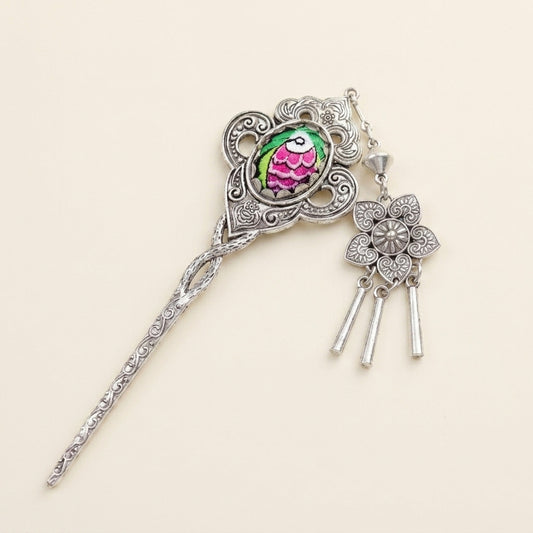 Miao Silver Embroidery Hair Stick