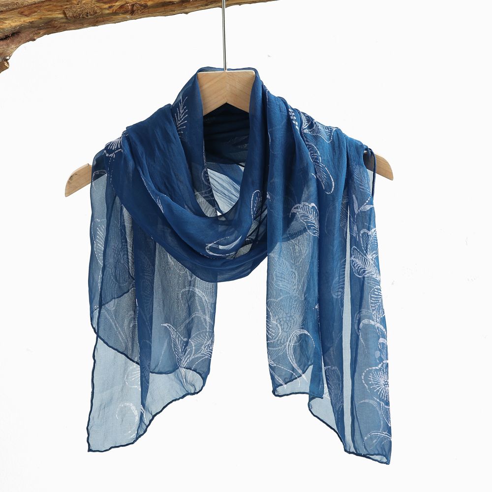 New Arrival Miao Batik Silk Scarf Eco-Friendly Natural Dyed