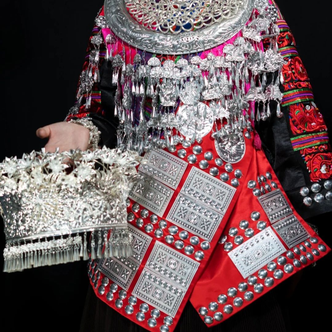 Traditional Miao silver jewelry and costume