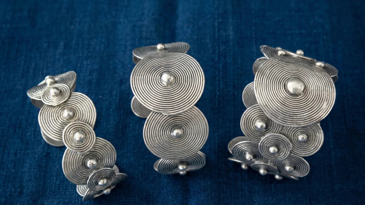 Miao silver cuff bracelets in various widths compared for alloy purity and artisanal craftsmanship 16:9 banner