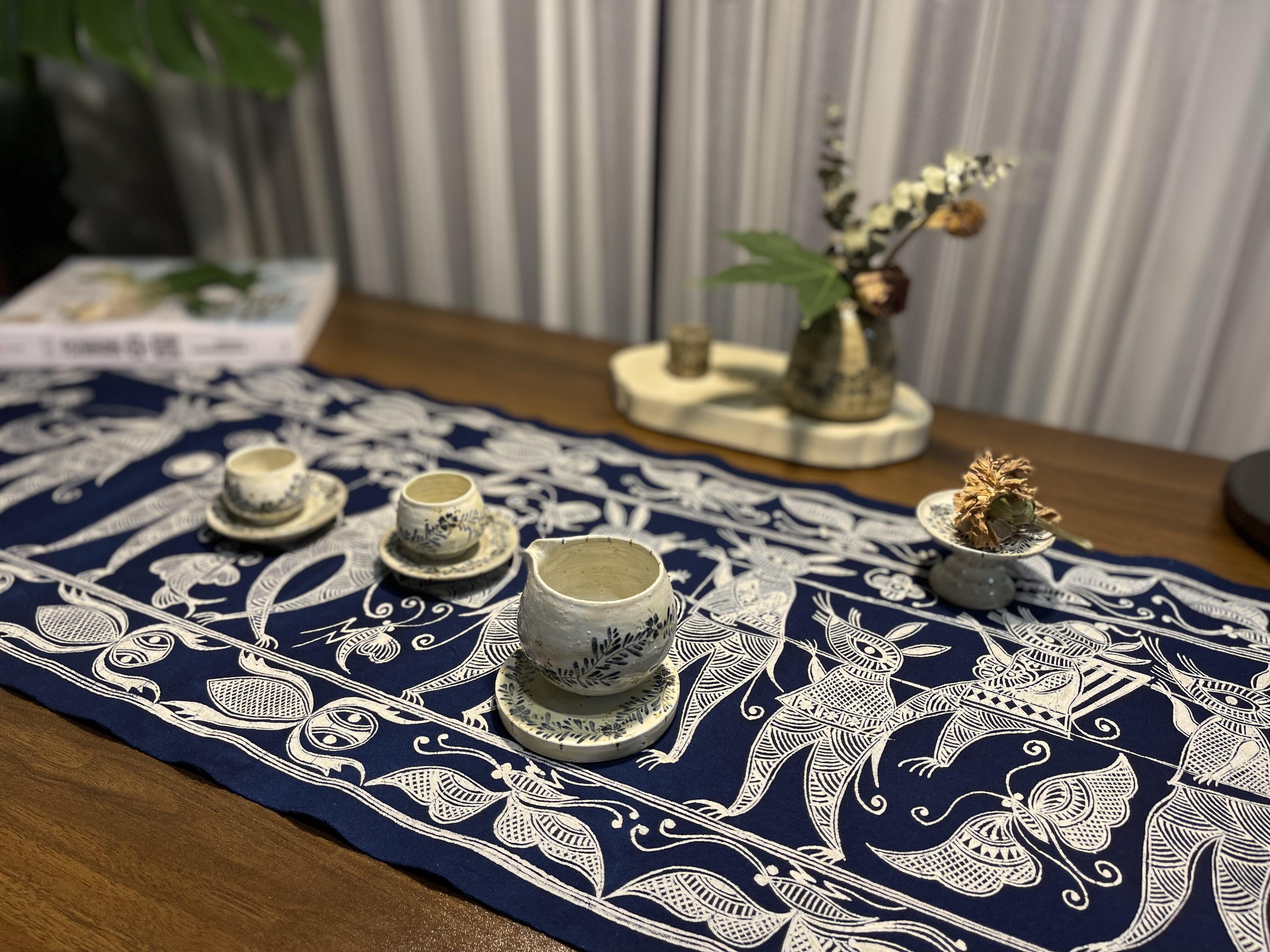 Miao Batik Table Runner Styling Ideas for Tea Rituals