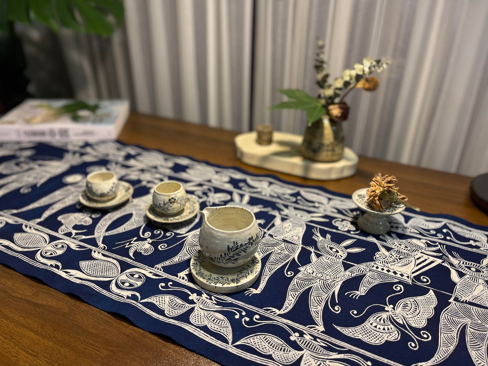 Miao Batik Table Runner Styling Ideas for Tea Rituals