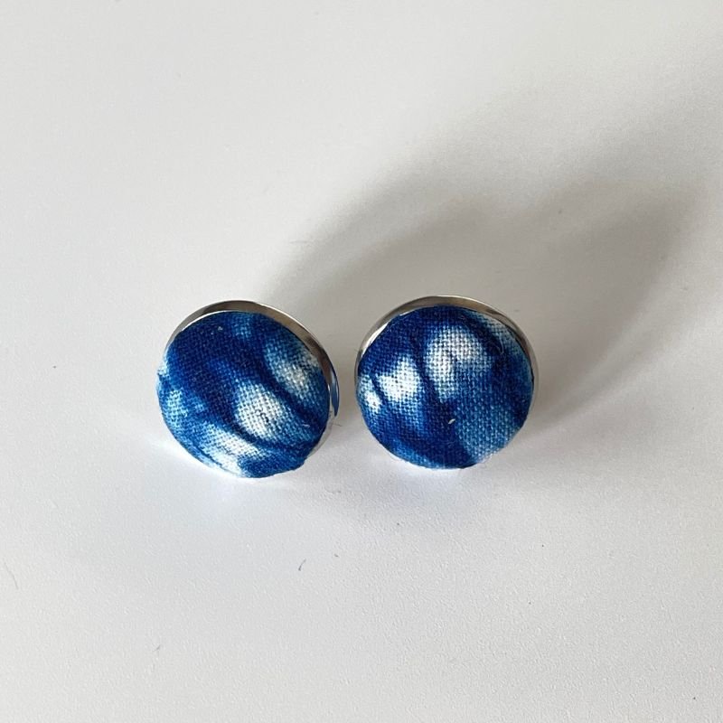 Handmade Made Batik Stud Earrings With Earrings - Handmade