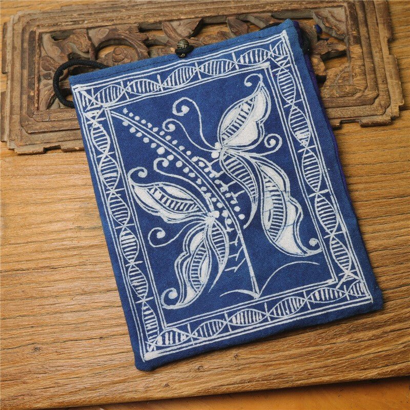Handmade Miao Batik Crossbody Bag With Butterfly bag - Handmade