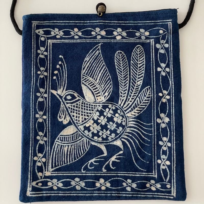 Handmade Miao Batik Crossbody Bag With bag - Handmade