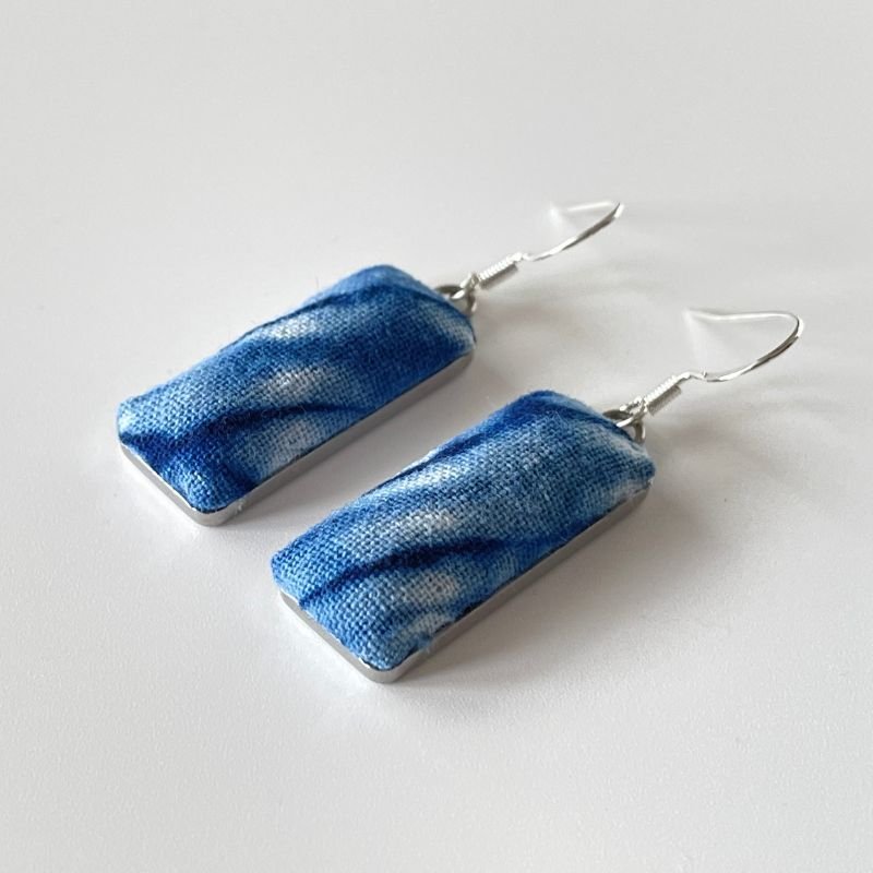 Handmade Miao Batik Earrings With Earrings - Handmade