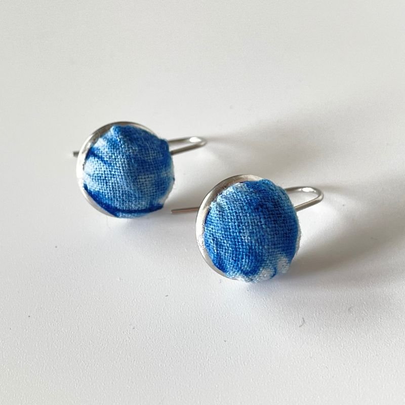Handmade Miao Batik Earrings With Earrings - Handmade