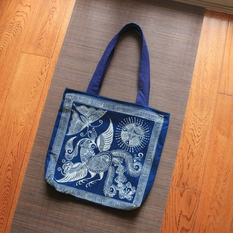 Handmade Miao Batik Shoulder Bag With Phoenix bag - Handmade