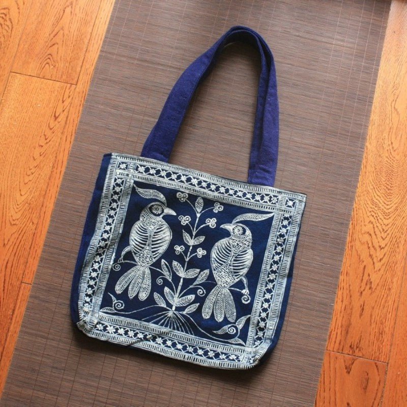 Handmade Miao Batik Shoulder Bag With Bird bag - Handmade