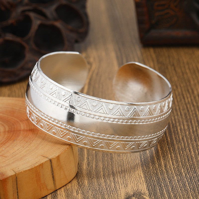 Miao Silver Bracelet With Miao Ethnic Bracelet - Handmade