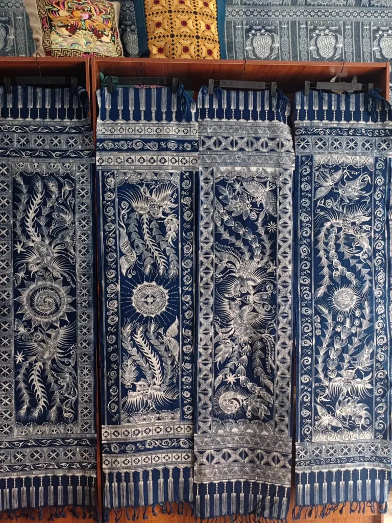 Batik Table Runner | Indigo Textile Wall Hanging – Runystore Batik Table Runner | Indigo Textile Wall Hanging – Runystore