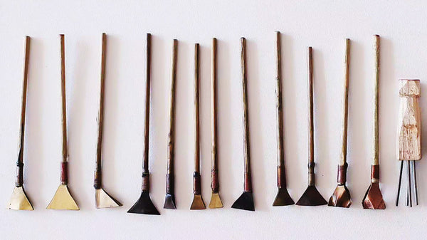 Different sizes of Miao batik knives for wax drawing