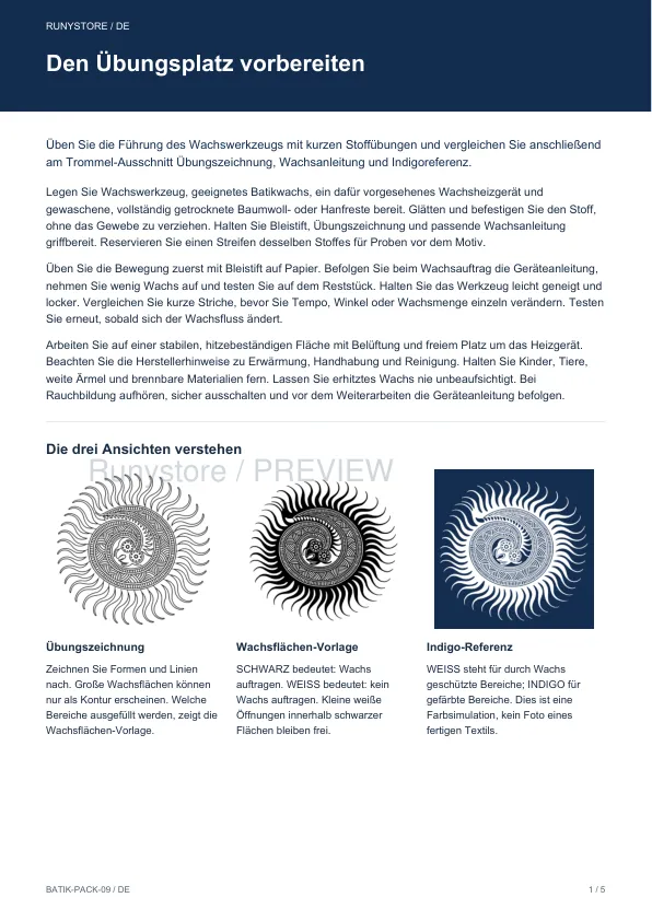 Bebilderte Zeichen- und Wachsflächen-Anleitung für Einsteiger